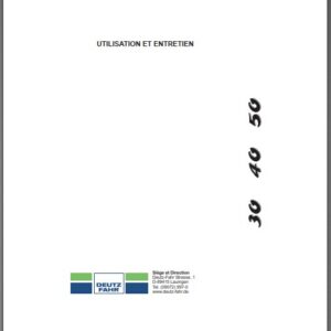 Tracteur Agrokid 30 Agrokid 40 Agrokid 50 tracteur compact Manuel utilisation entretien Deutz Fahr numérique