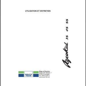 Tracteur Agrokid 35 Agrokid 45 Agrokid 55 tracteur compact Manuel utilisation entretien Deutz Fahr numérique