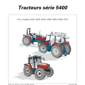 Tracteur MF 5425 5435 5445 5455 5460 5465 5470 Tier 2 Dyna-4 Manuel utilisation entretien Massey Ferguson numérique