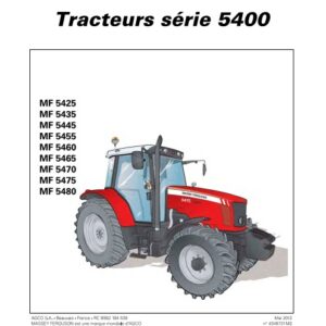 Tracteur MF 5425 5435 5445 5455 5460 5465 5470 5480 Tier 3 Dyna-4 Manuel utilisation entretien Massey Ferguson numérique