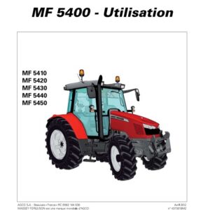 Tracteur MF 5410 5420 5430 5440 5450 Tier 3 Manuel utilisation entretien Massey Ferguson numérique