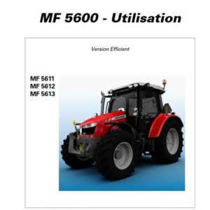 Tracteur MF 5611 5612 5613 Efficient Manuel utilisation Massey Ferguson numérique