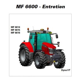Tracteur MF 6614 6615 6616 Dyna-VT Manuel d'entretien Massey Ferguson numérique
