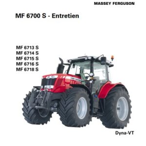 Tracteur MF 6713 6714 6715 6716 6718 S Dyna-VT Manuel d'entretien Massey Ferguson numérique