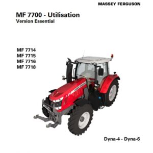 Tracteur MF 7714 7715 7716 7718 Dyna-4 Dyna-6 essential Manuel d'utilisation Massey Ferguson numérique