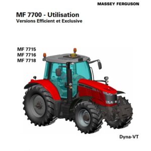 Tracteur MF 7715 7716 7718 Dyna-VT Efficient et exclusive Manuel d'utilisation Massey Ferguson numérique