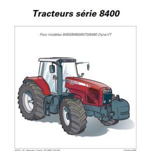 Tracteur MF 8450 8460 8470 8480 Tier 3 Manuel utilisation entretien Massey Ferguson numérique
