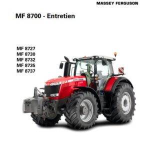 Tracteur MF 8727 8730 8732 8735 8737 Dyna-VT Manuel d'entretien Massey Ferguson numérique