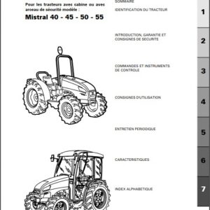 Tracteur Mistral 40 45 50 55 tracteur compact Manuel utilisation entretien Landini numérique