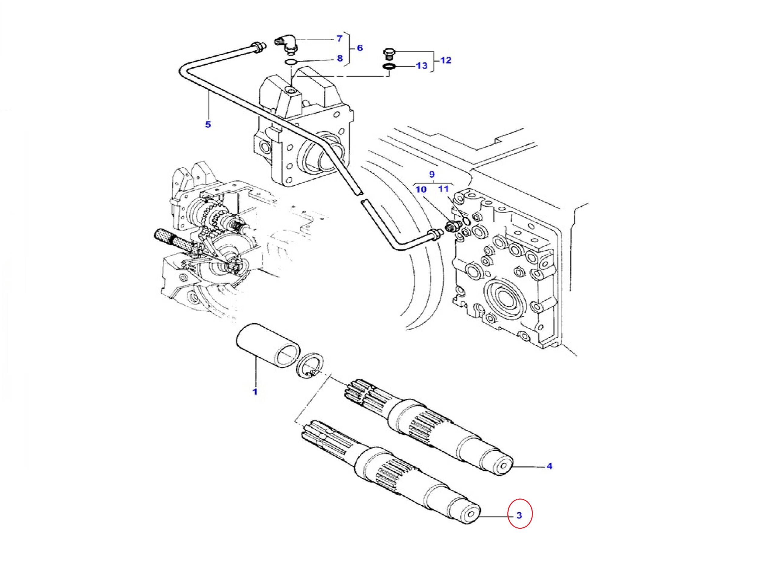 Arbre PTO prise de force 6 can. 1000 tr/mn Massey Ferguson 2000 3600 8100 – Image 4