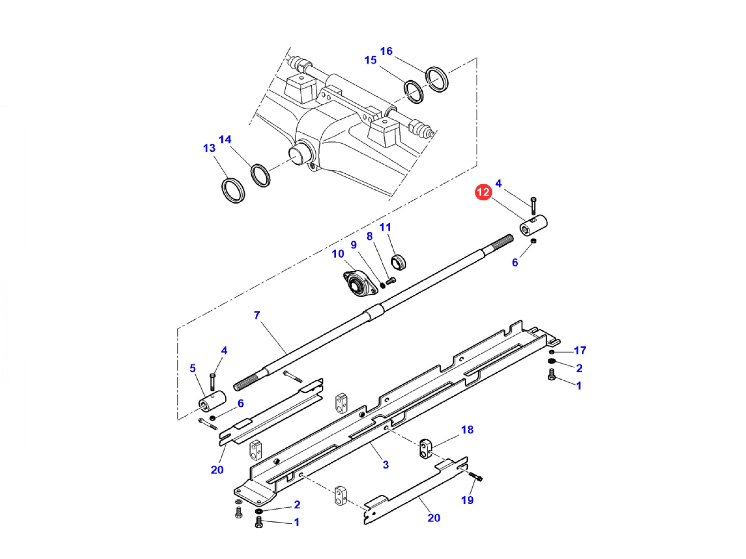 3380056M4 manchon entrainement pont avant MF 6200 5400 6400 – Image 3