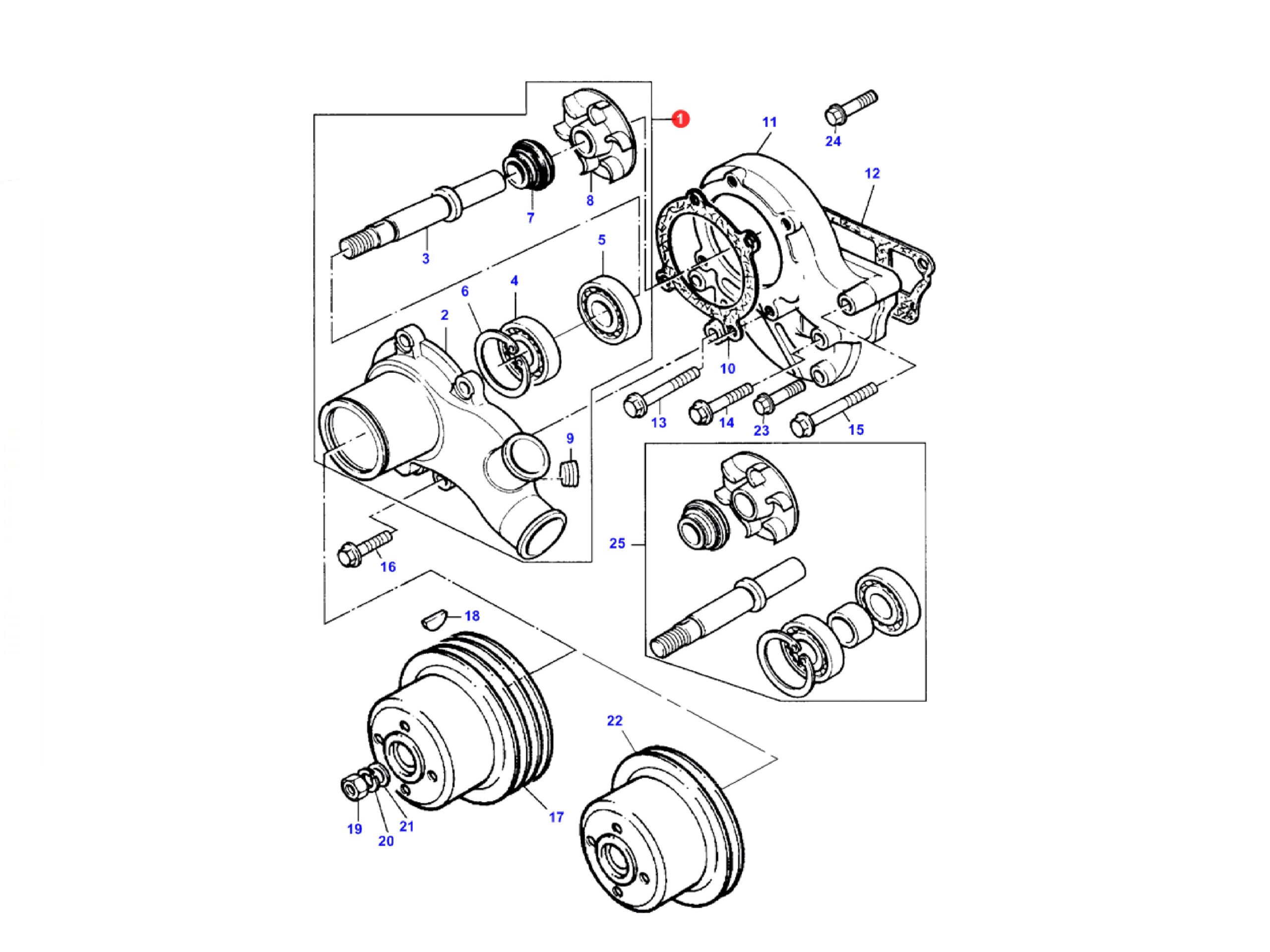 3222002M91 pompe à eau moteur Perkins Massey Ferguson 300 3000 4200 6100 – Image 5
