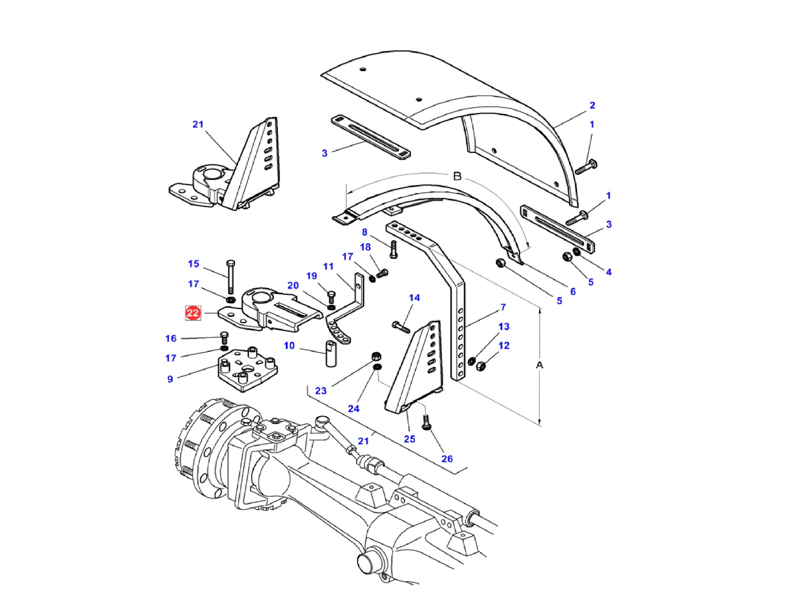 4273668M2 Pivot support Garde boue pivotant droite Massey Ferguson 5400 6400 7400 8400 5600 6600 7600 8600 5700 6700 7700 8700 – Image 3